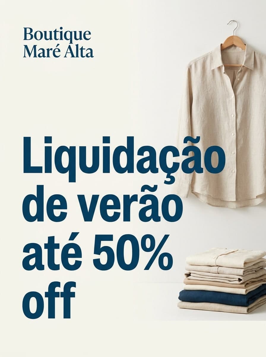 Liquidação de loja de roupas