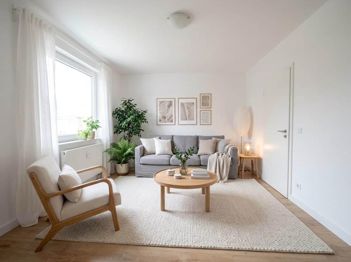 Empty living room, Scandinavian