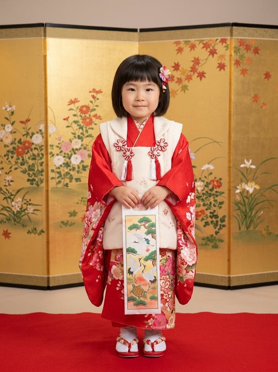 同じ3歳の女の子、写真館で