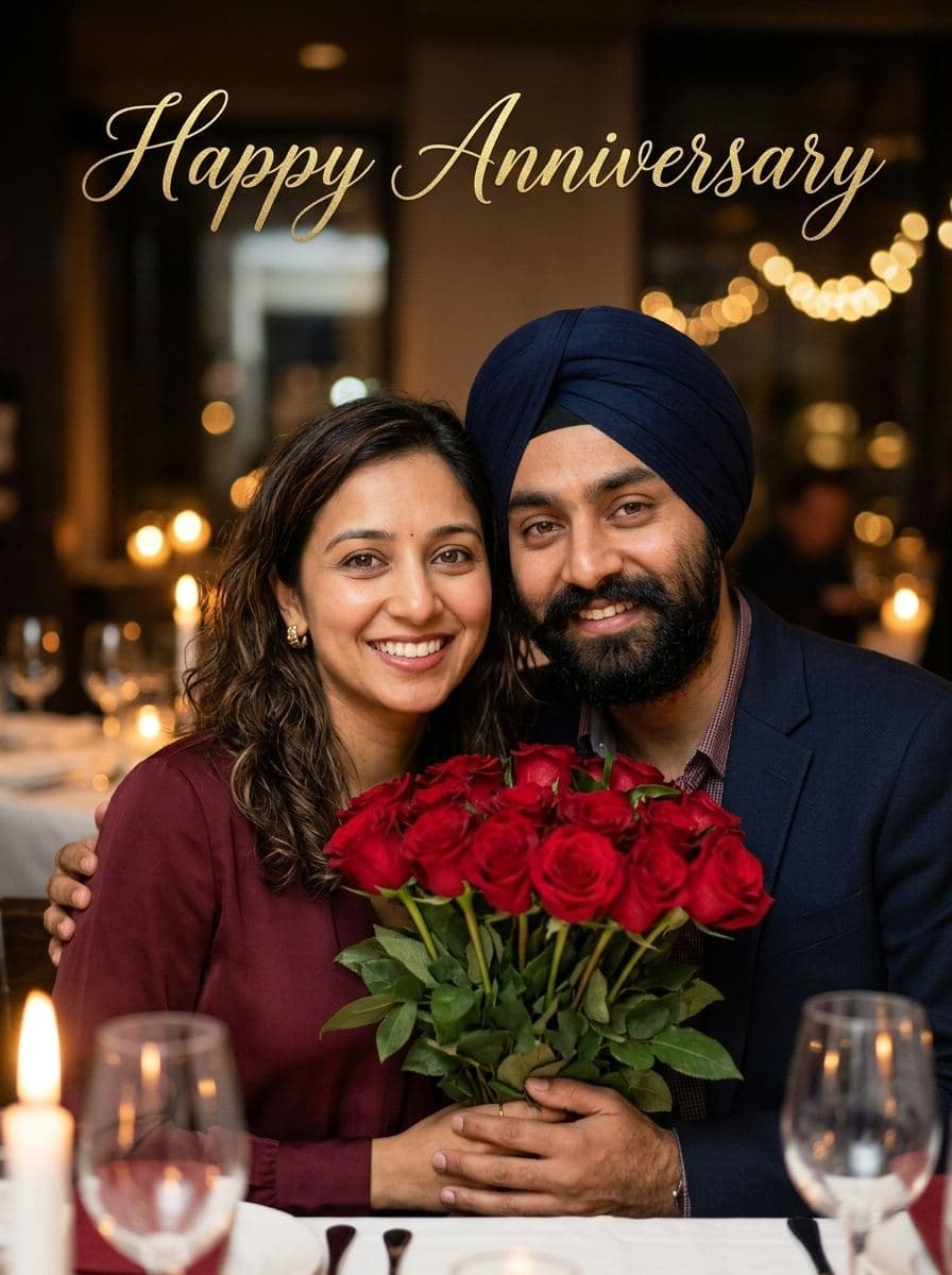Anniversary card with lettering