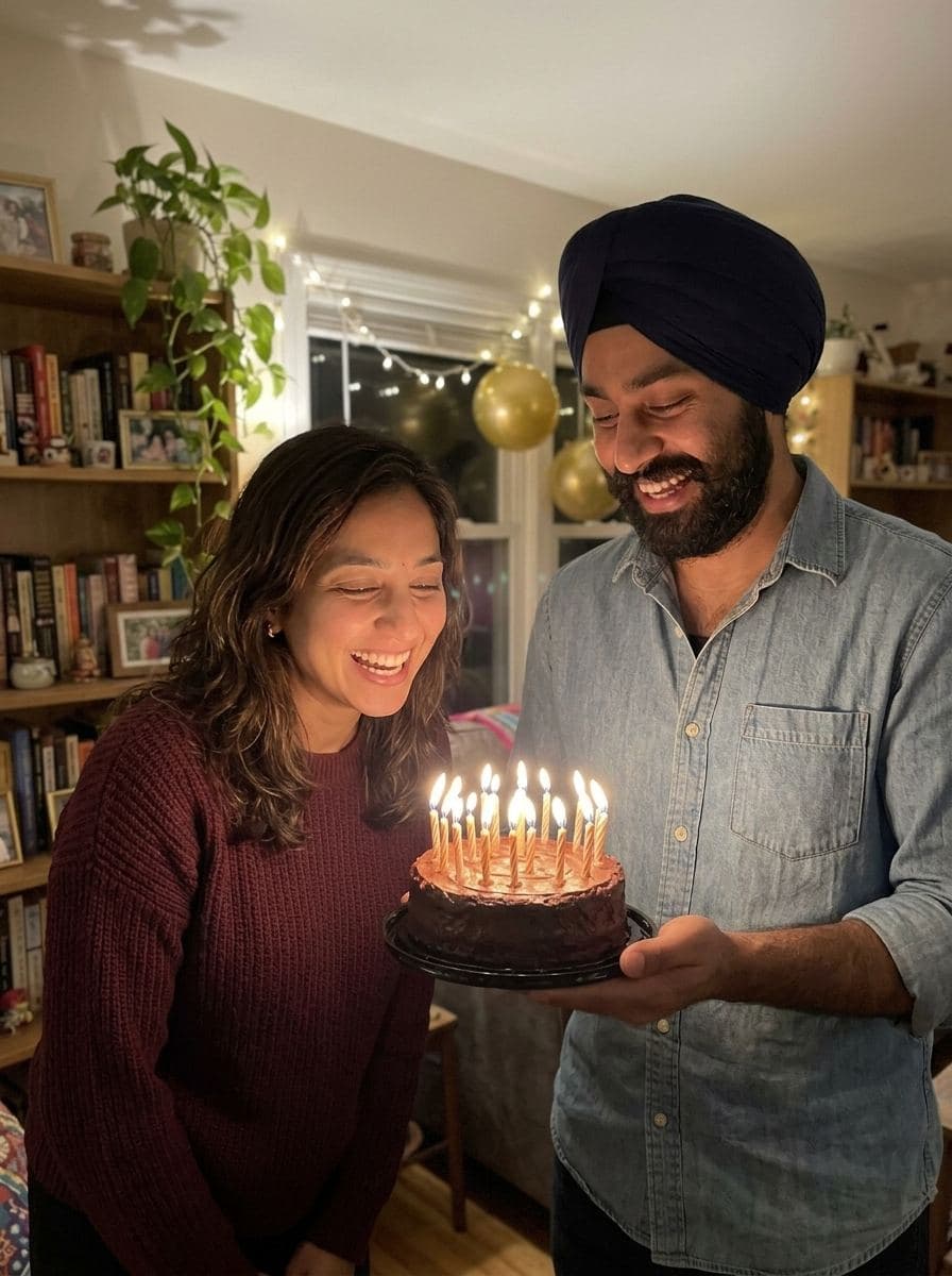 Aniversário surpresa com velas