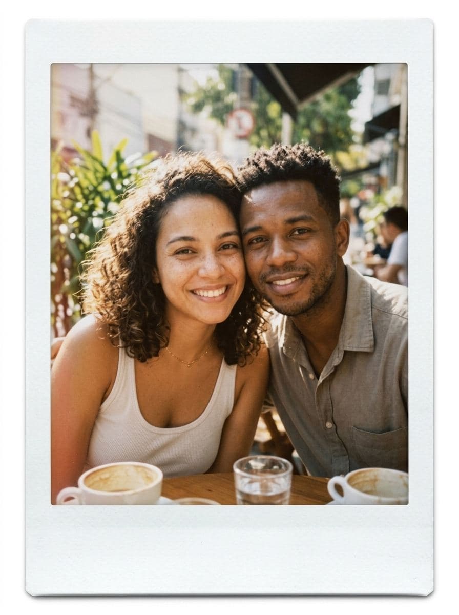 Foto instantânea com borda branca