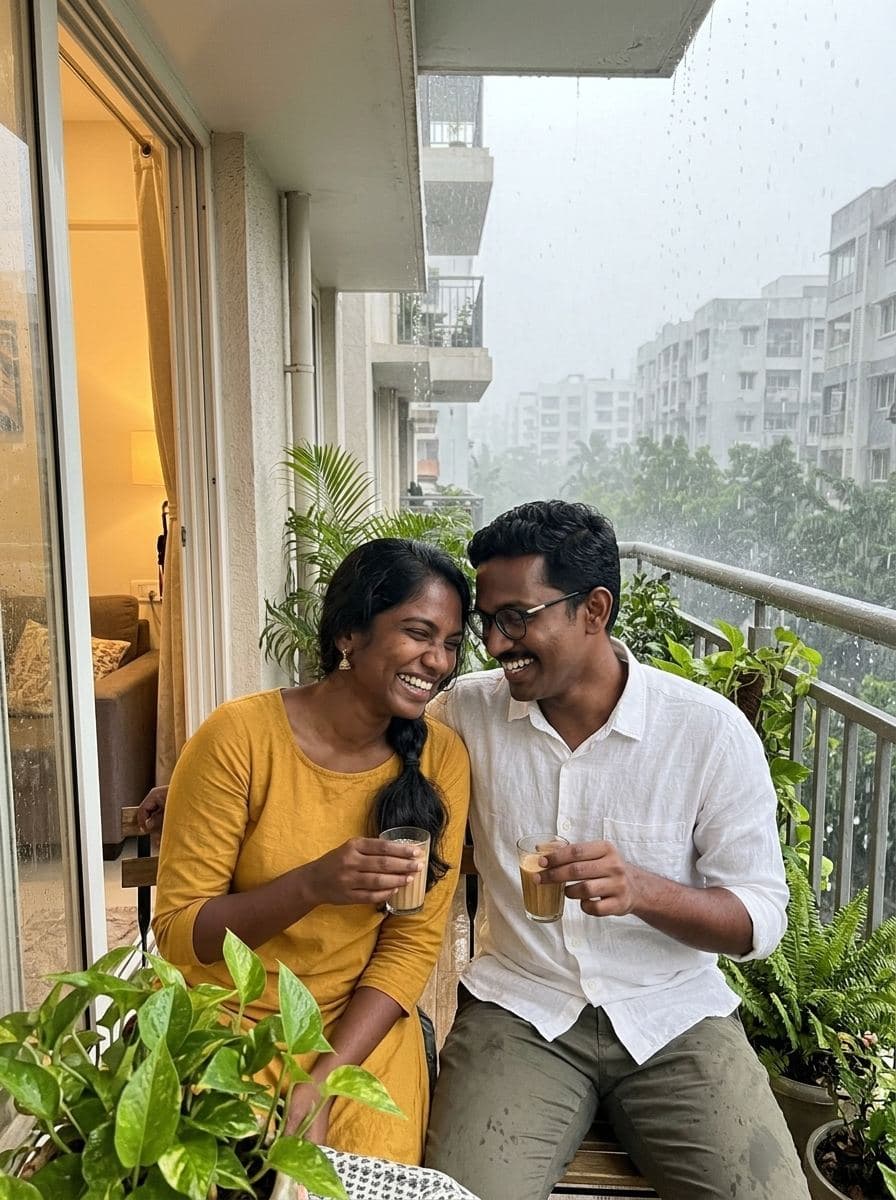 Monsoon chai on the balcony