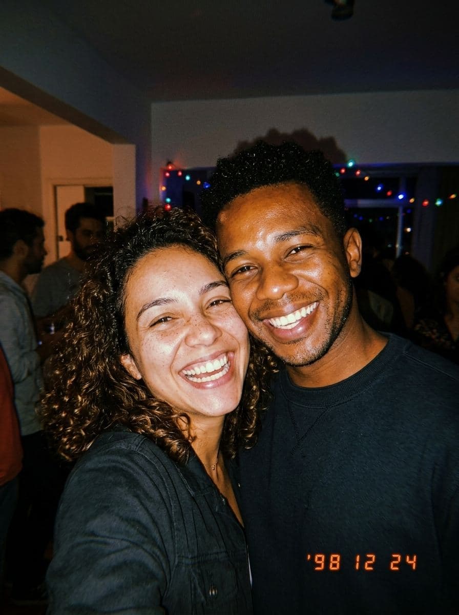90s flash photo with a date stamp