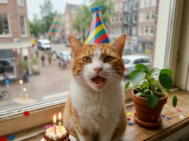 Dog & Cat Singing Happy Birthday