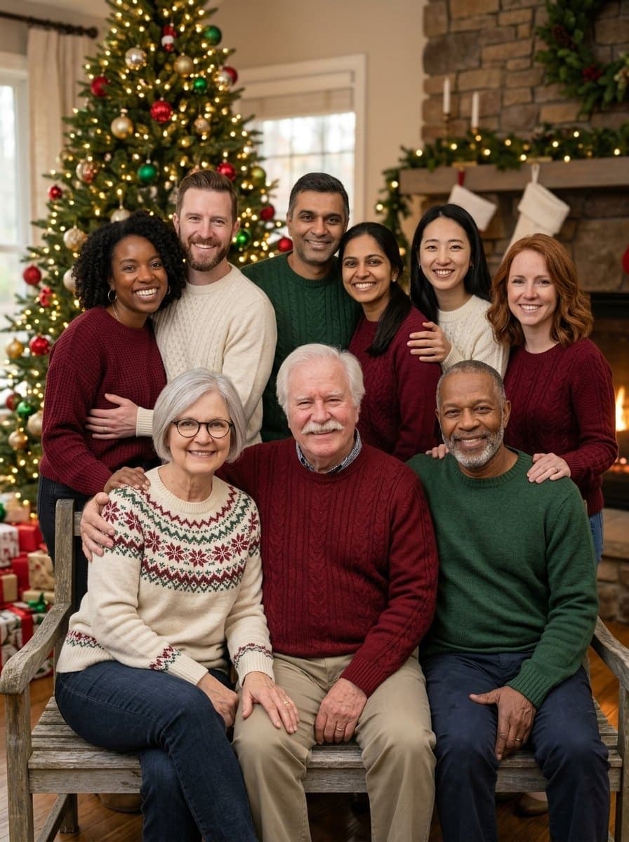 Family of nine, from six photos