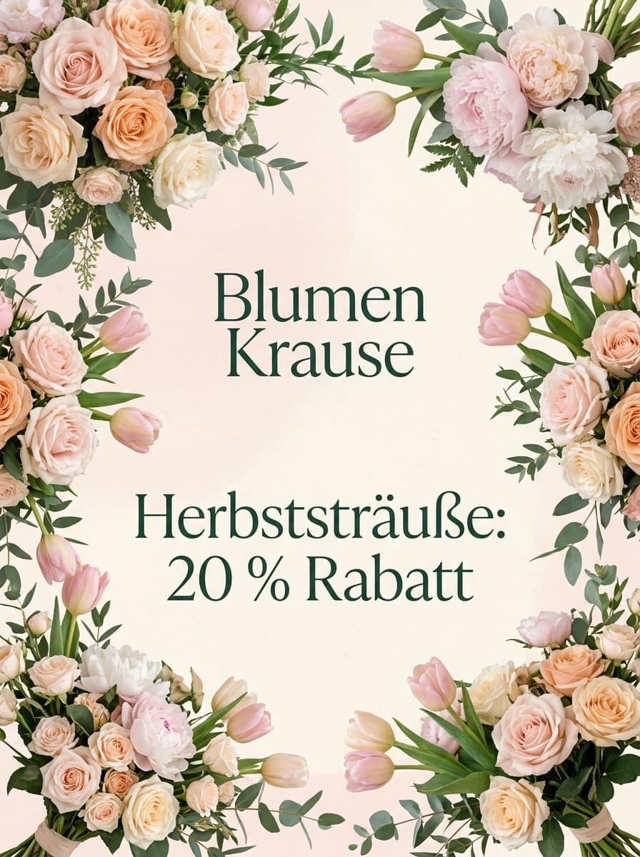 Blumenladen-Aktion: „Blumen Krause“ · „Herbststräuße: 20 % Rabatt“