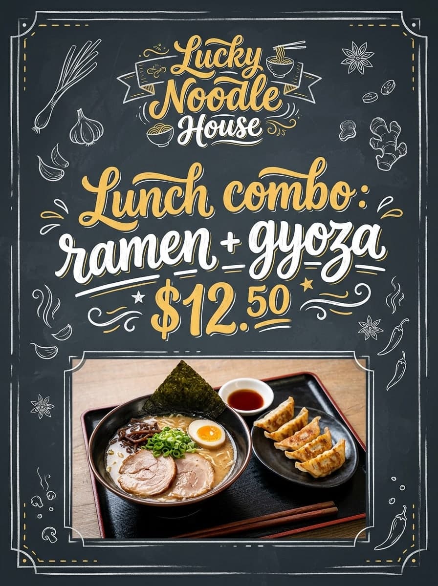 Restaurant menu board
