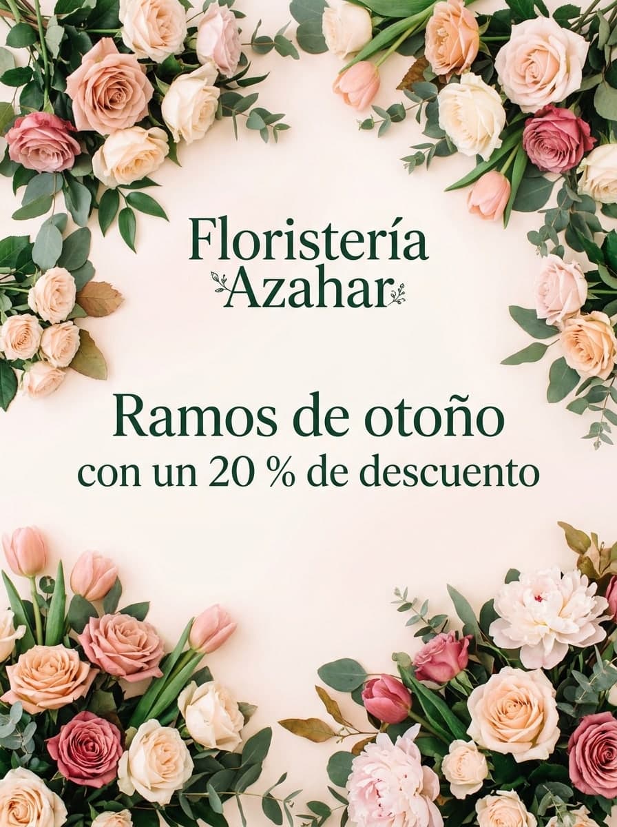 Promoción de floristería: «Floristería Azahar» · «Ramos de otoño con un 20 % de descuento»