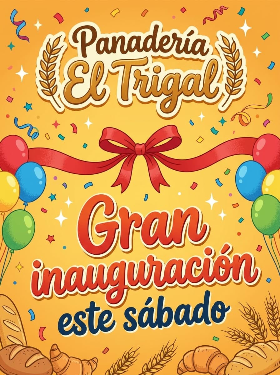 Inauguración: «Panadería El Trigal» · «Gran inauguración este sábado»
