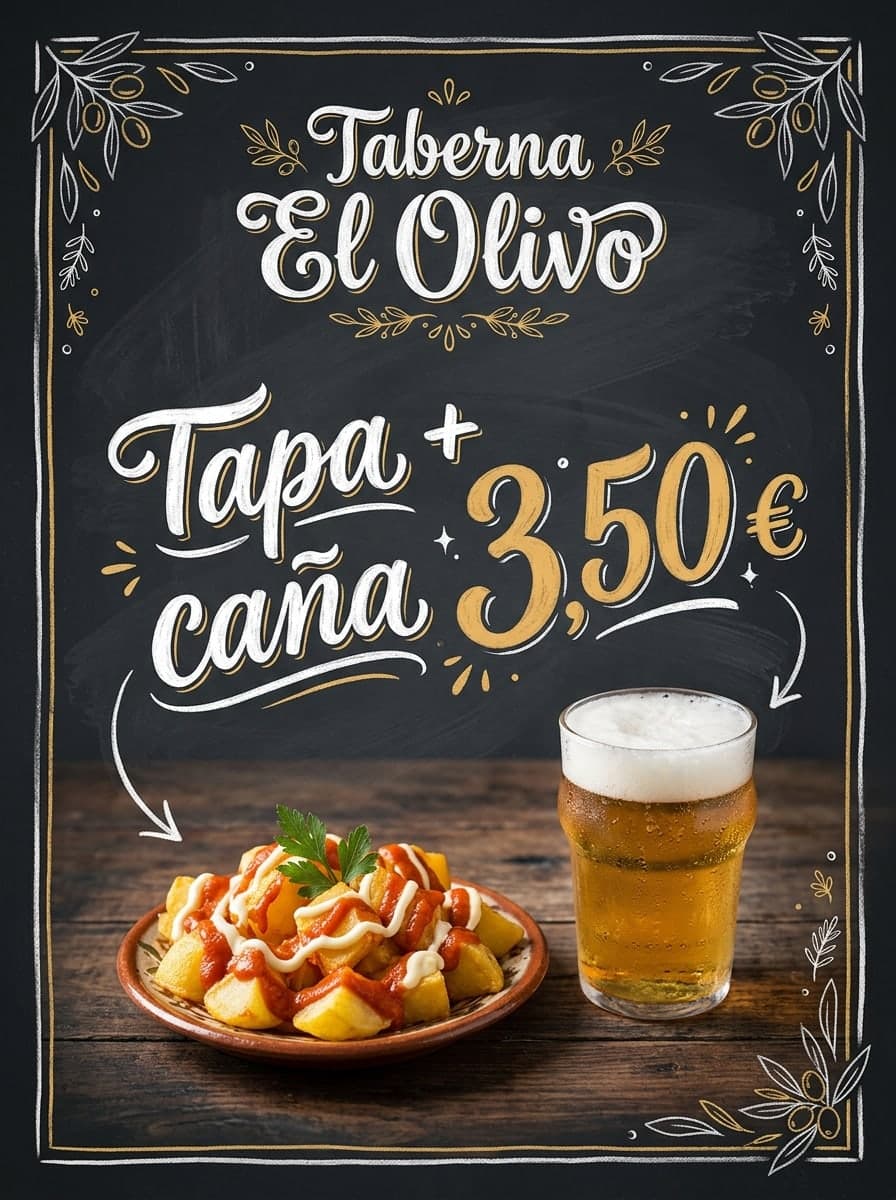 Pizarra de restaurante