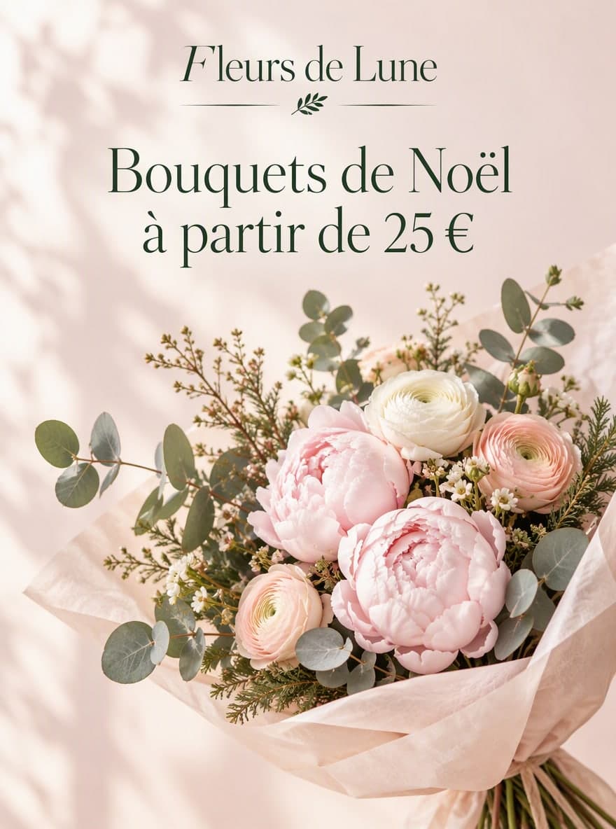 Fleuriste: « Fleurs de Lune » · « Bouquets de Noël à partir de 25 € »