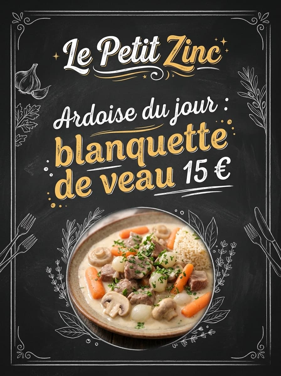 Ardoise de restaurant