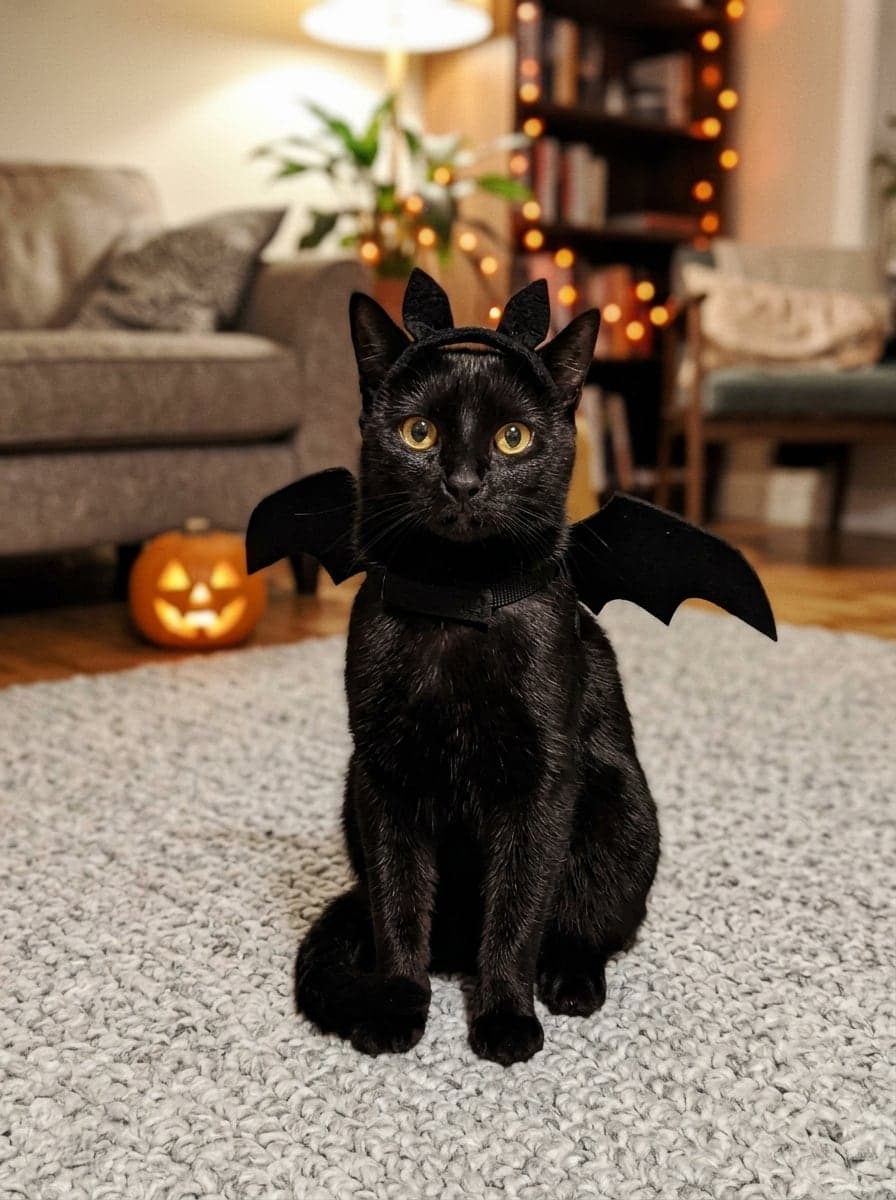 Black cat as a bat