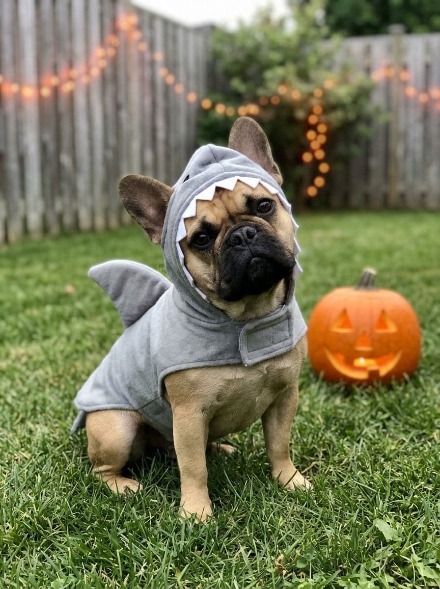 French bulldog as a shark