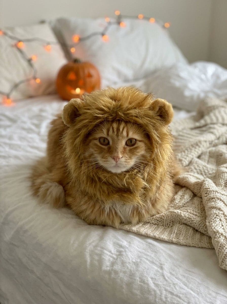 Ginger cat as a lion