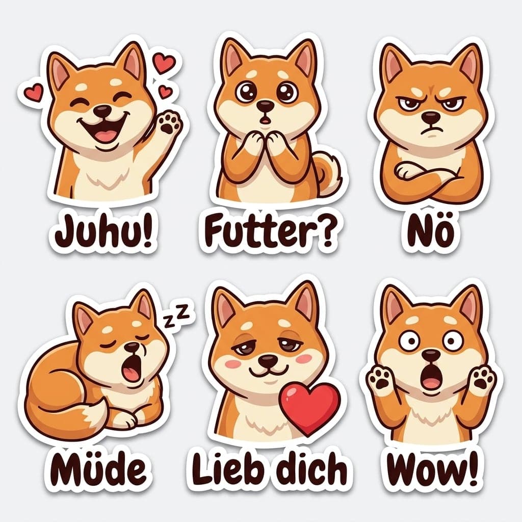 Stickerbogen Shiba Inu