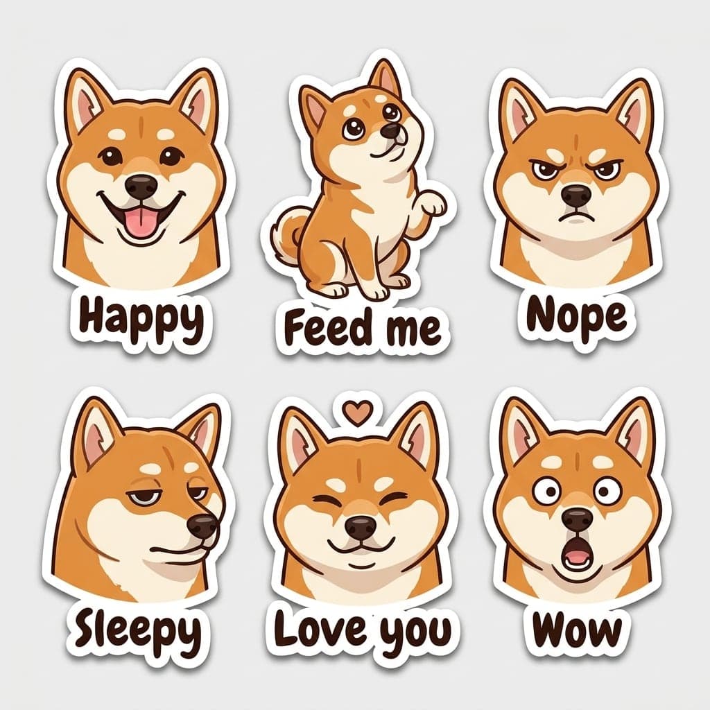 Shiba Inu sticker sheet