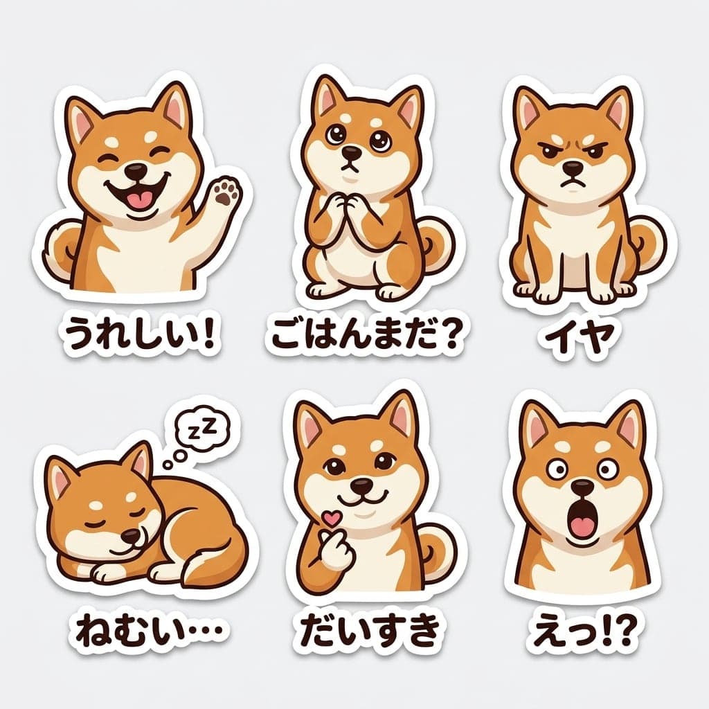 柴犬のステッカーシート