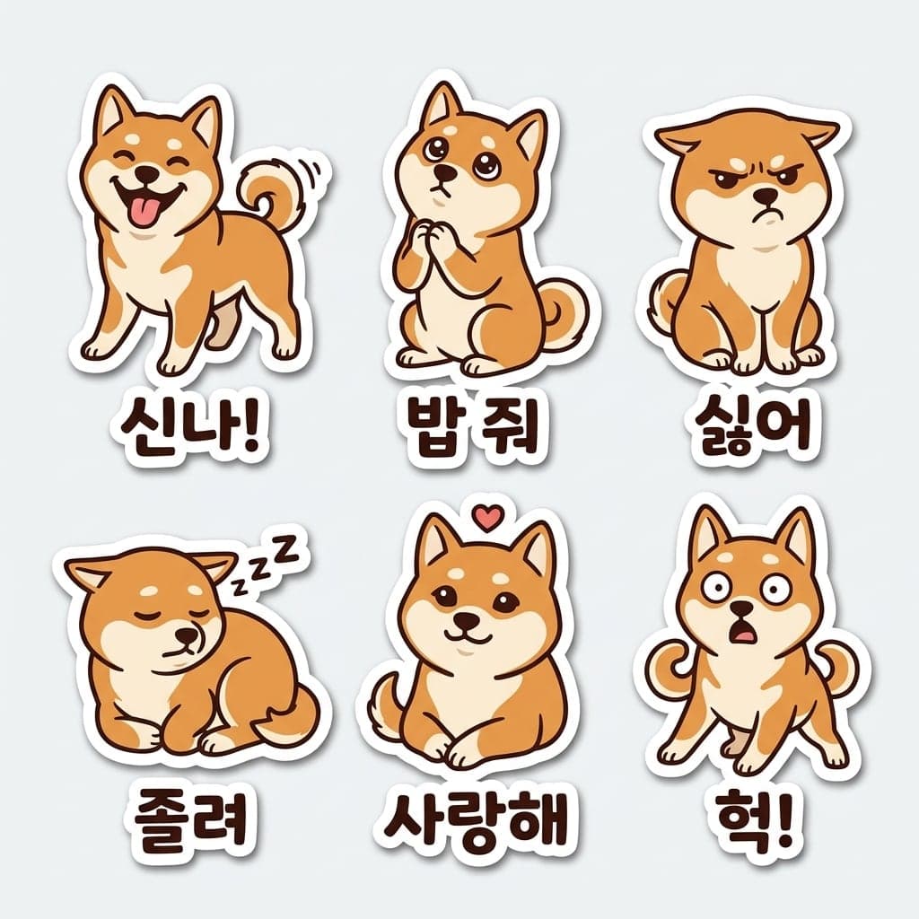 시바견 스티커 시트