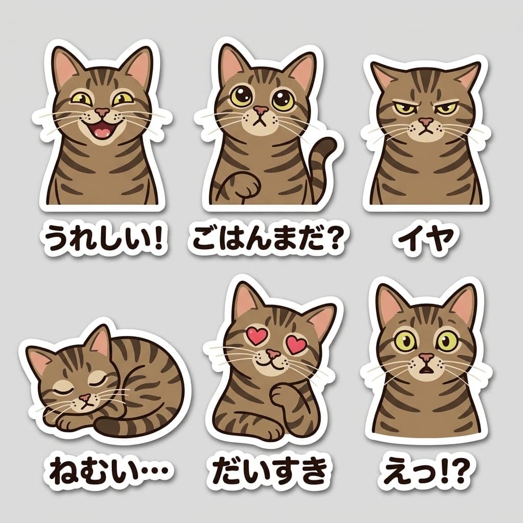 トラ猫のステッカーシート