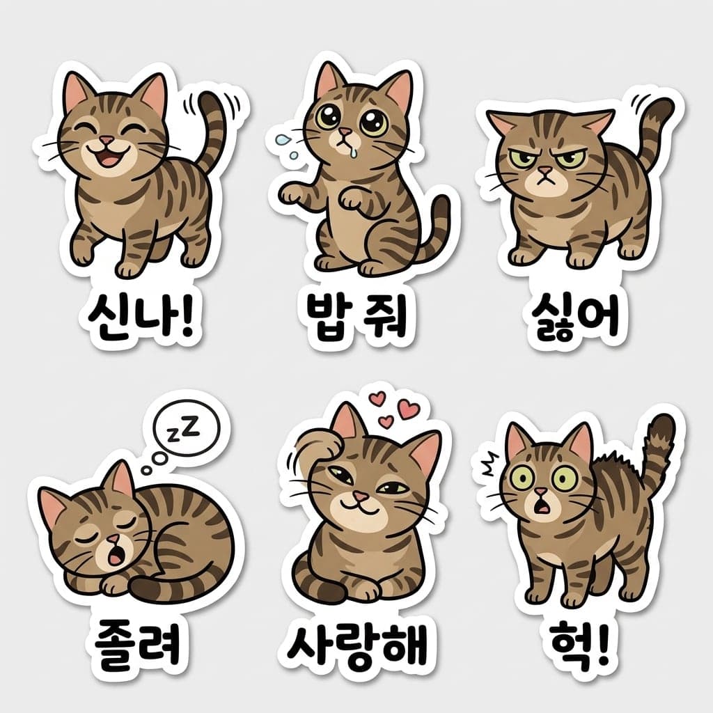 얼룩고양이 스티커 시트