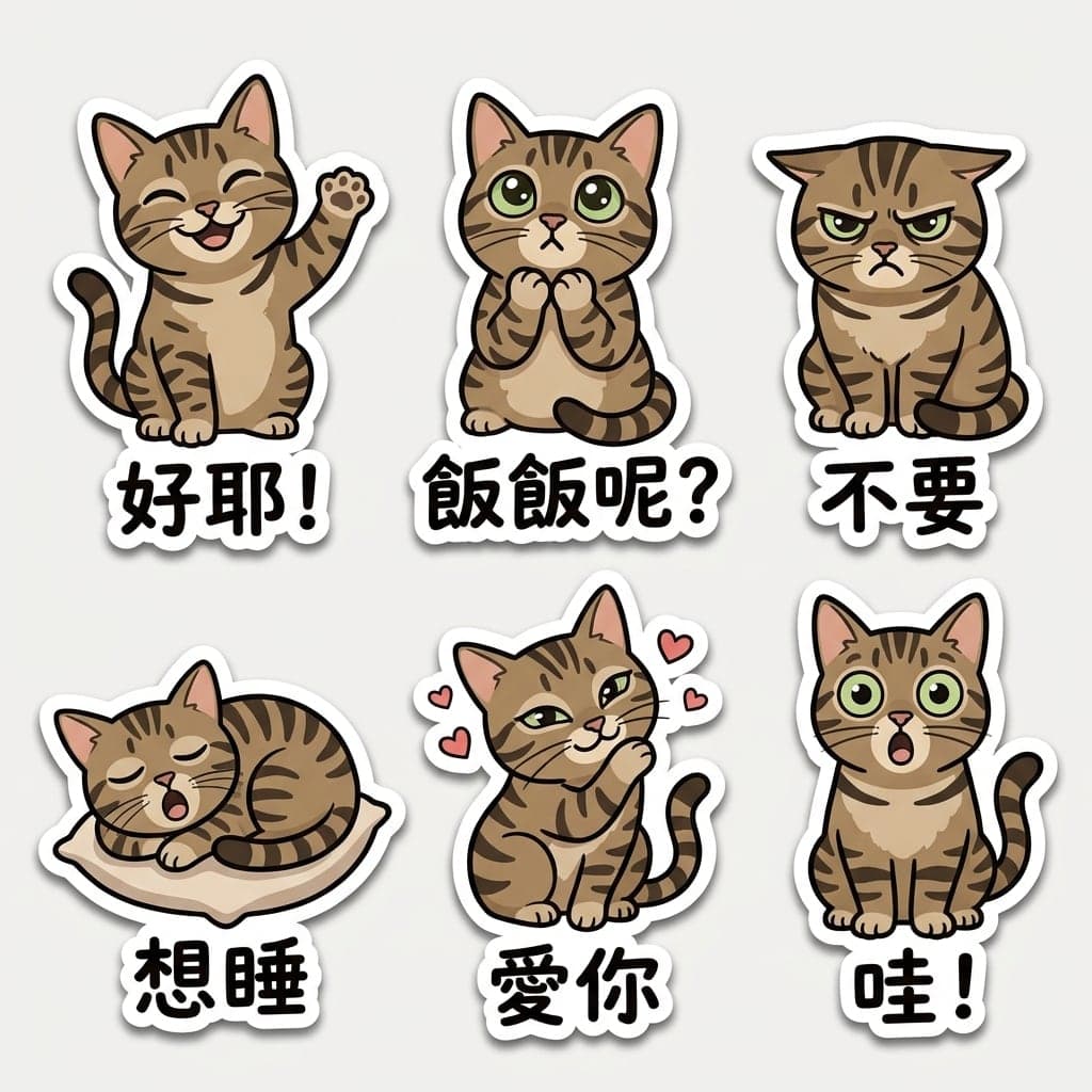 虎斑貓貼圖組