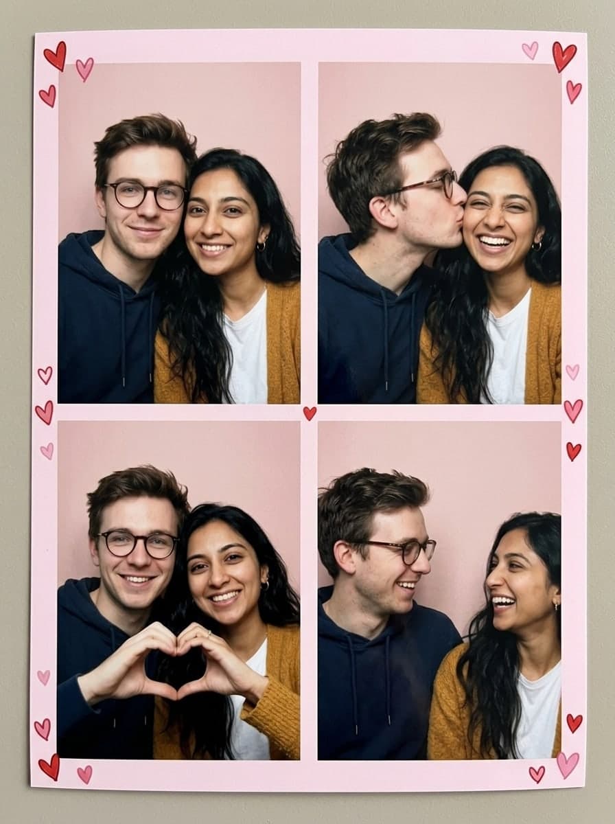 Two separate photos, hearts