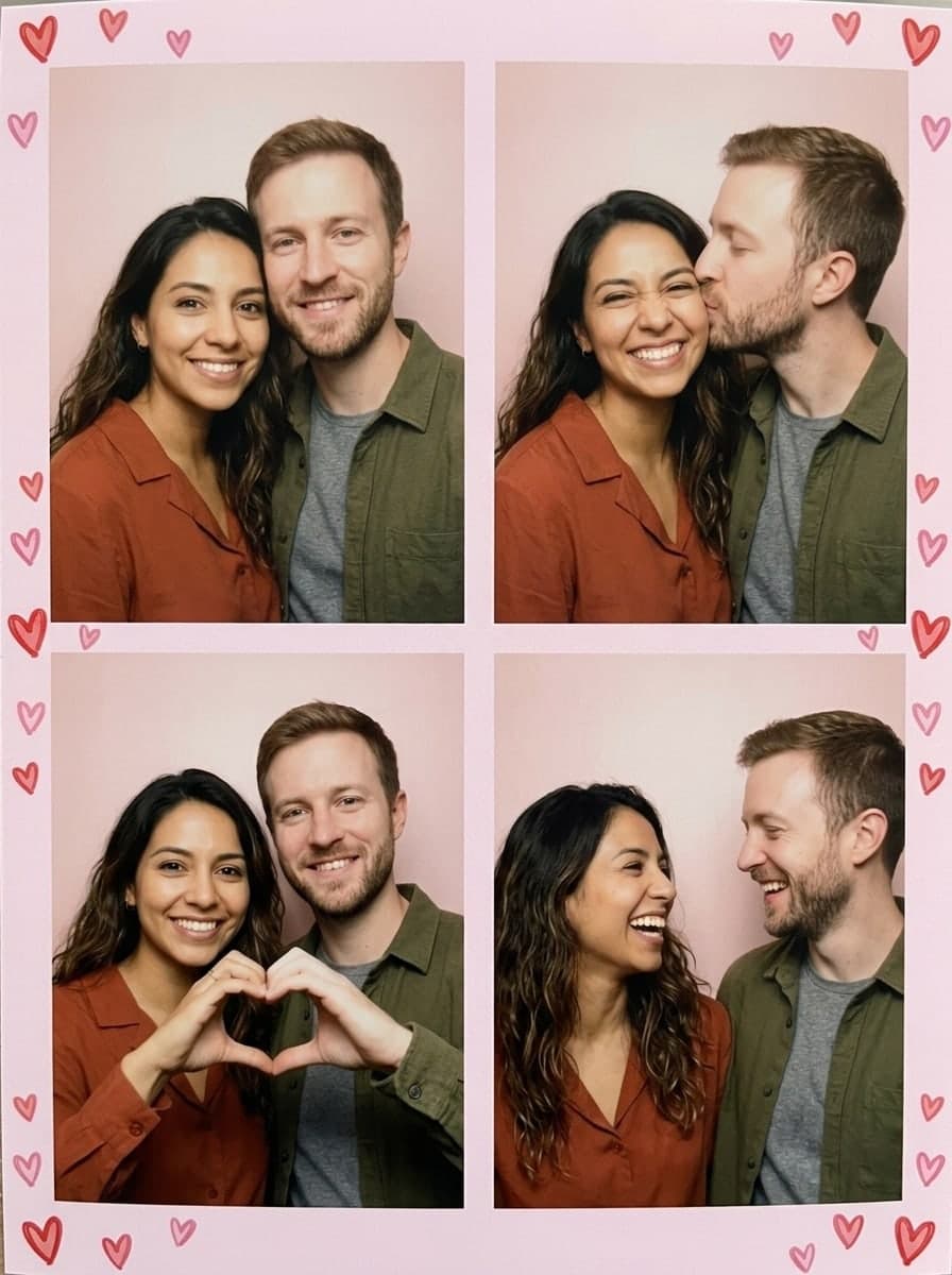 Couple photo, hearts