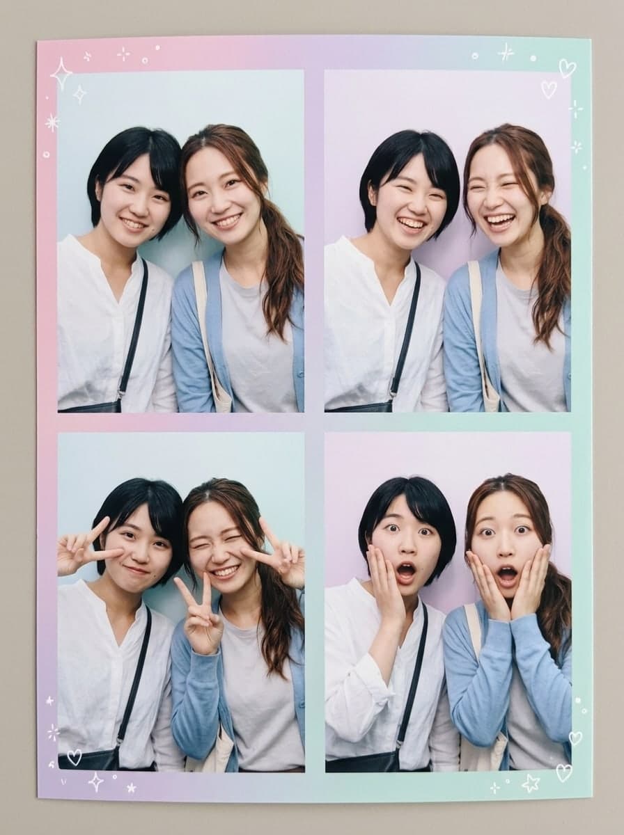 Best friends, pastel purikura
