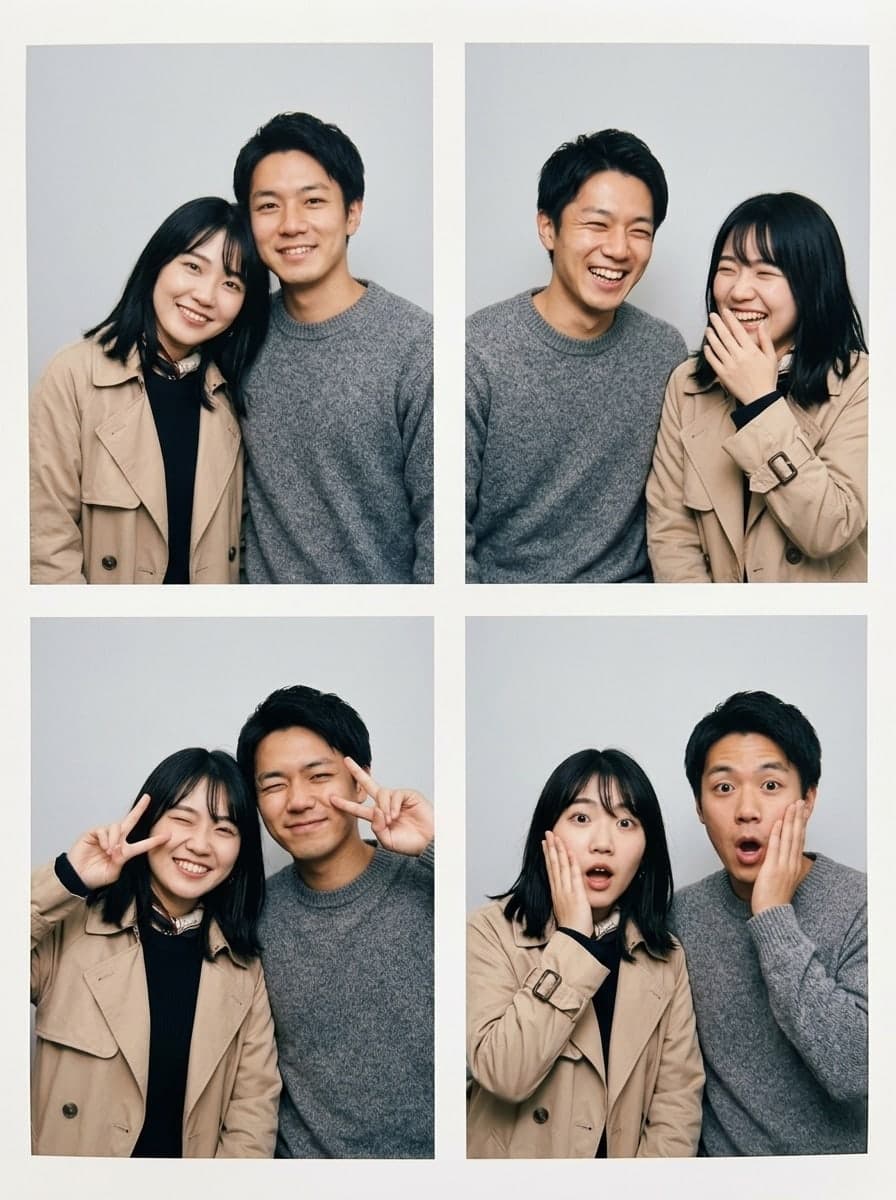 カップル・韓国風4カット白