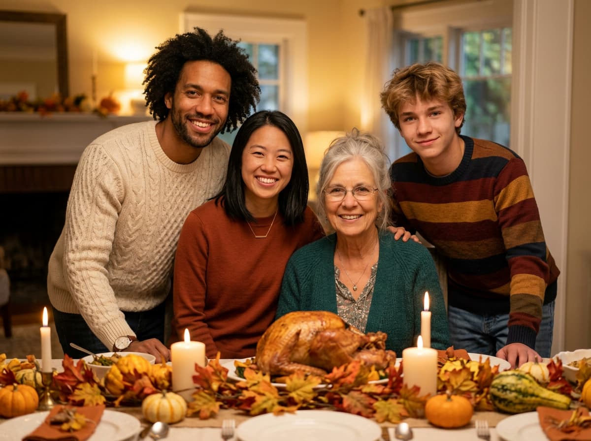 Four people, from three photos