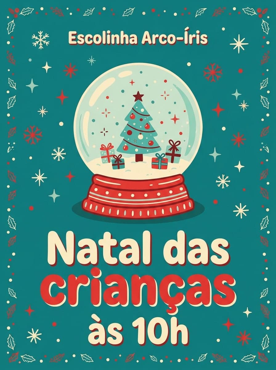 Evento infantil de Natal: “Escolinha Arco-Íris” · “Natal das crianças às 10h”