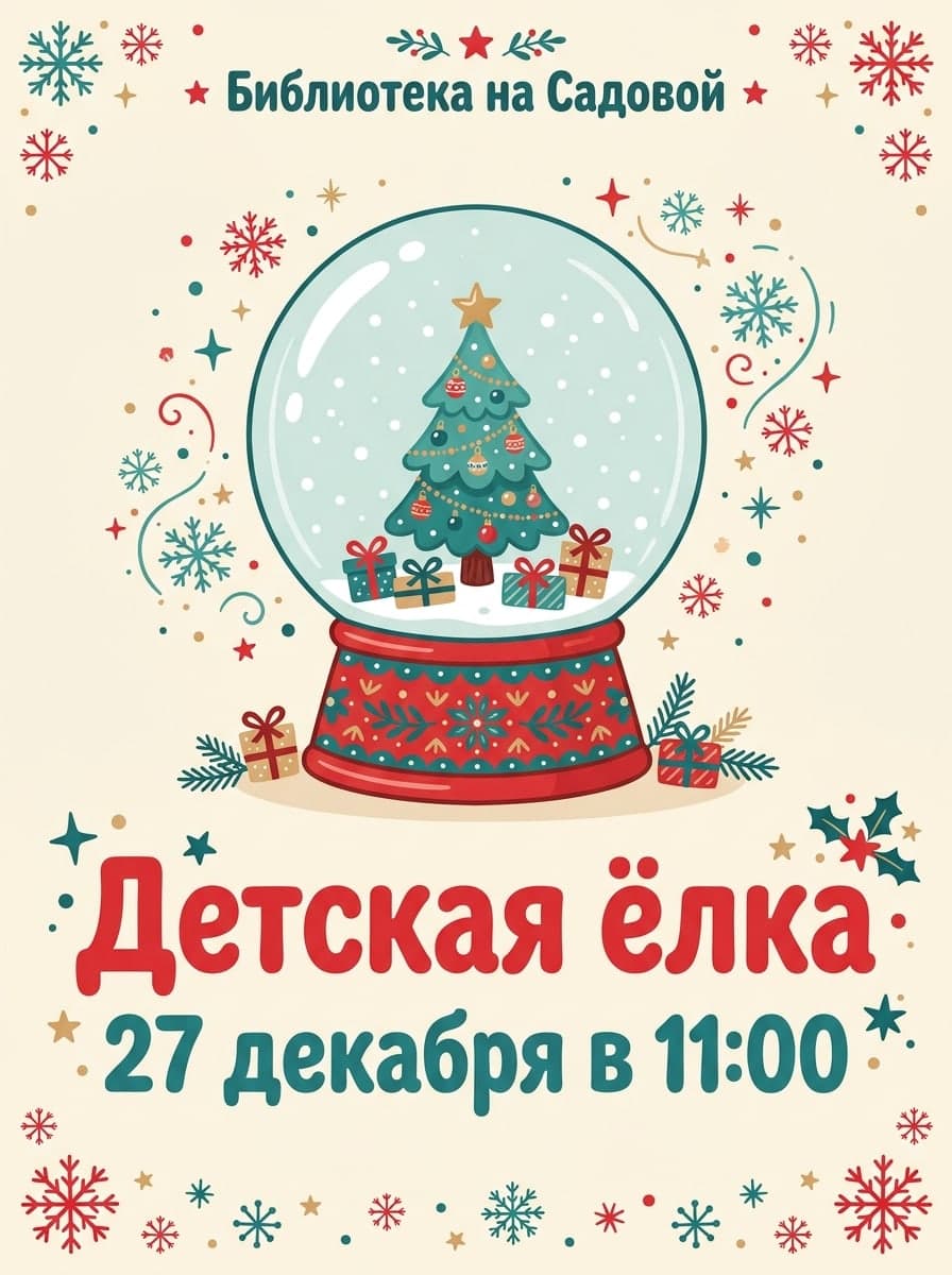 Детский праздник: “Библиотека на Садовой” · “Детская ёлка 27 декабря в 11:00”