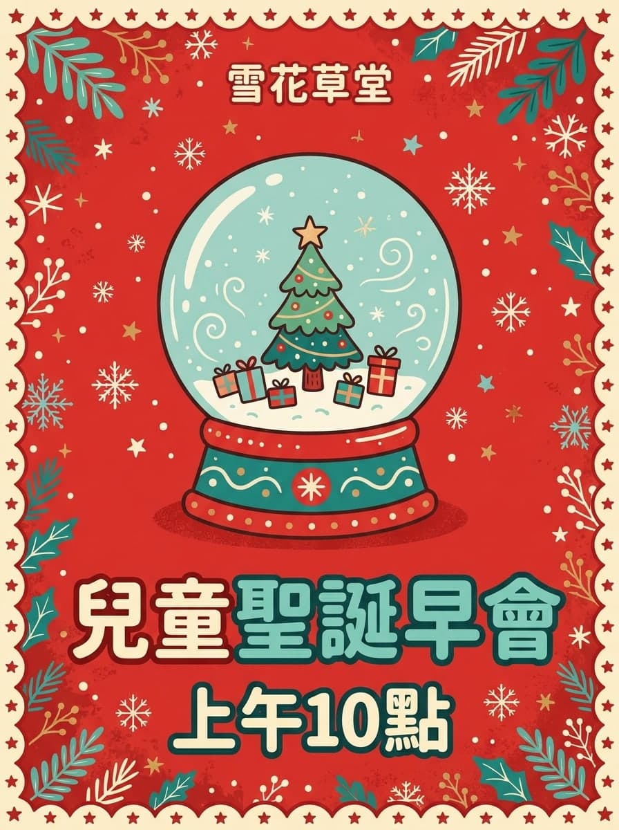兒童聖誕活動: “雪花草堂” · “兒童聖誕早會 上午10點”