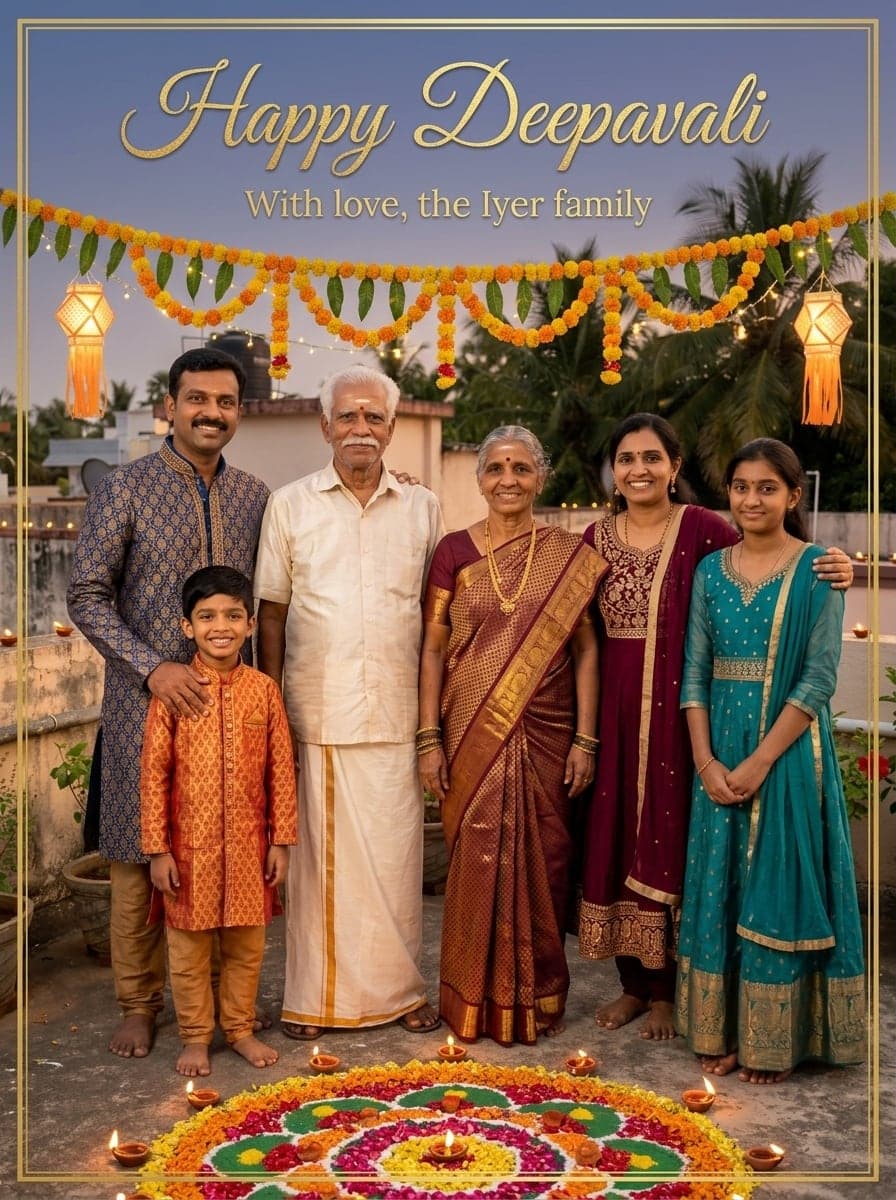 Three generations, Happy Deepavali