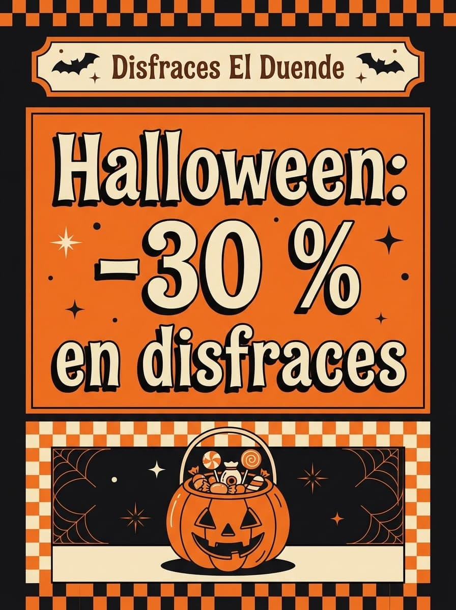 Oferta de Halloween: «Disfraces El Duende» · «Halloween: -30 % en disfraces»