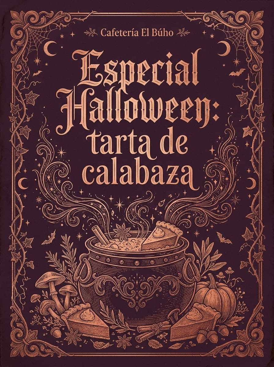 Especial de Halloween: «Cafetería El Búho» · «Especial Halloween: tarta de calabaza»