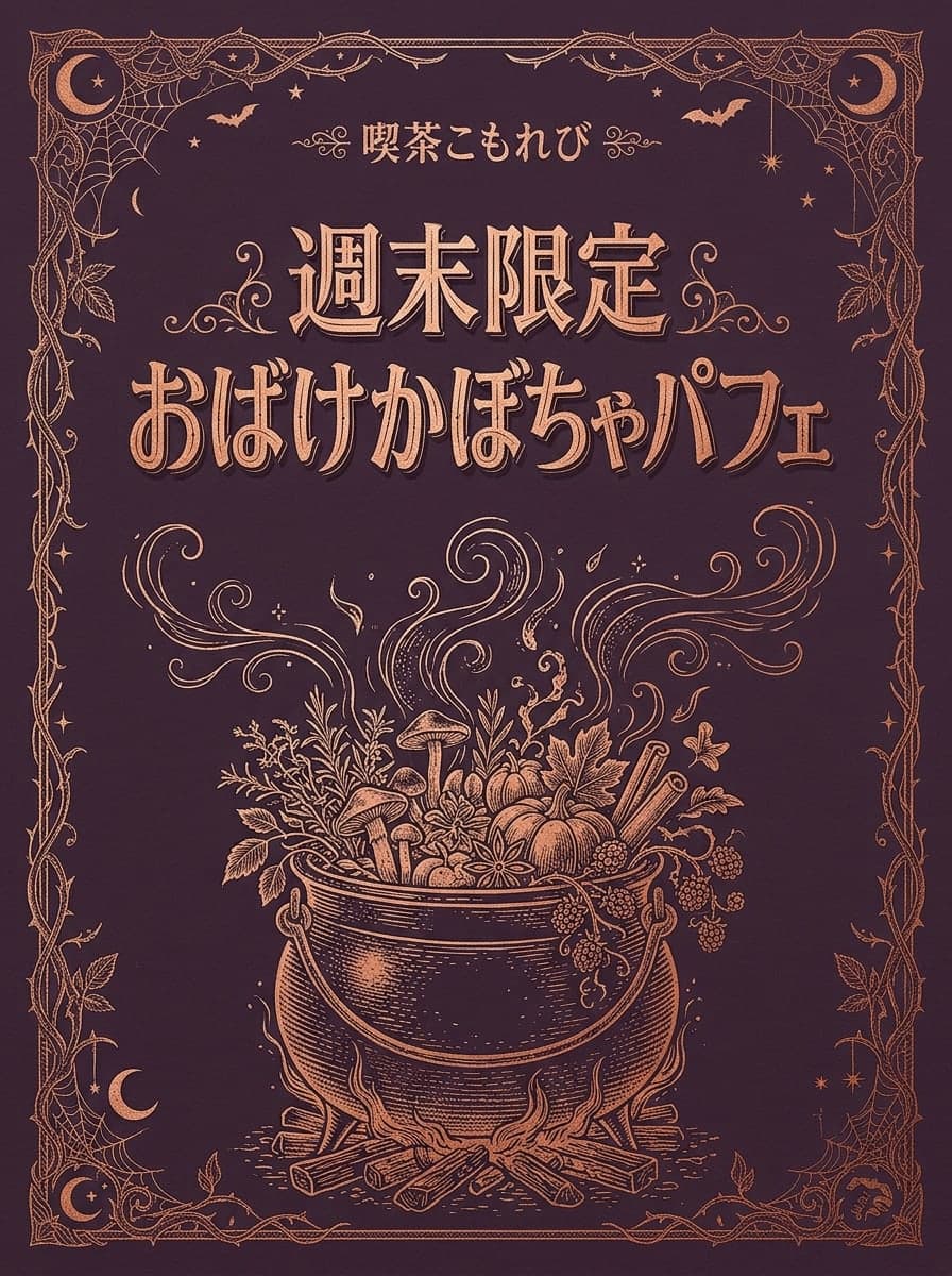ハロウィン限定メニュー: 「喫茶こもれび」 · 「週末限定 おばけかぼちゃパフェ」