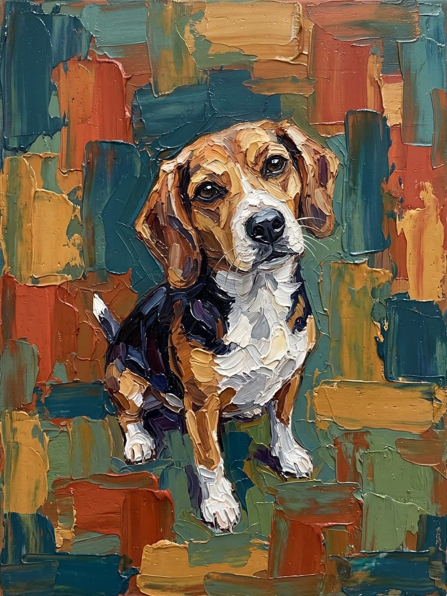 Beagle, palette knife