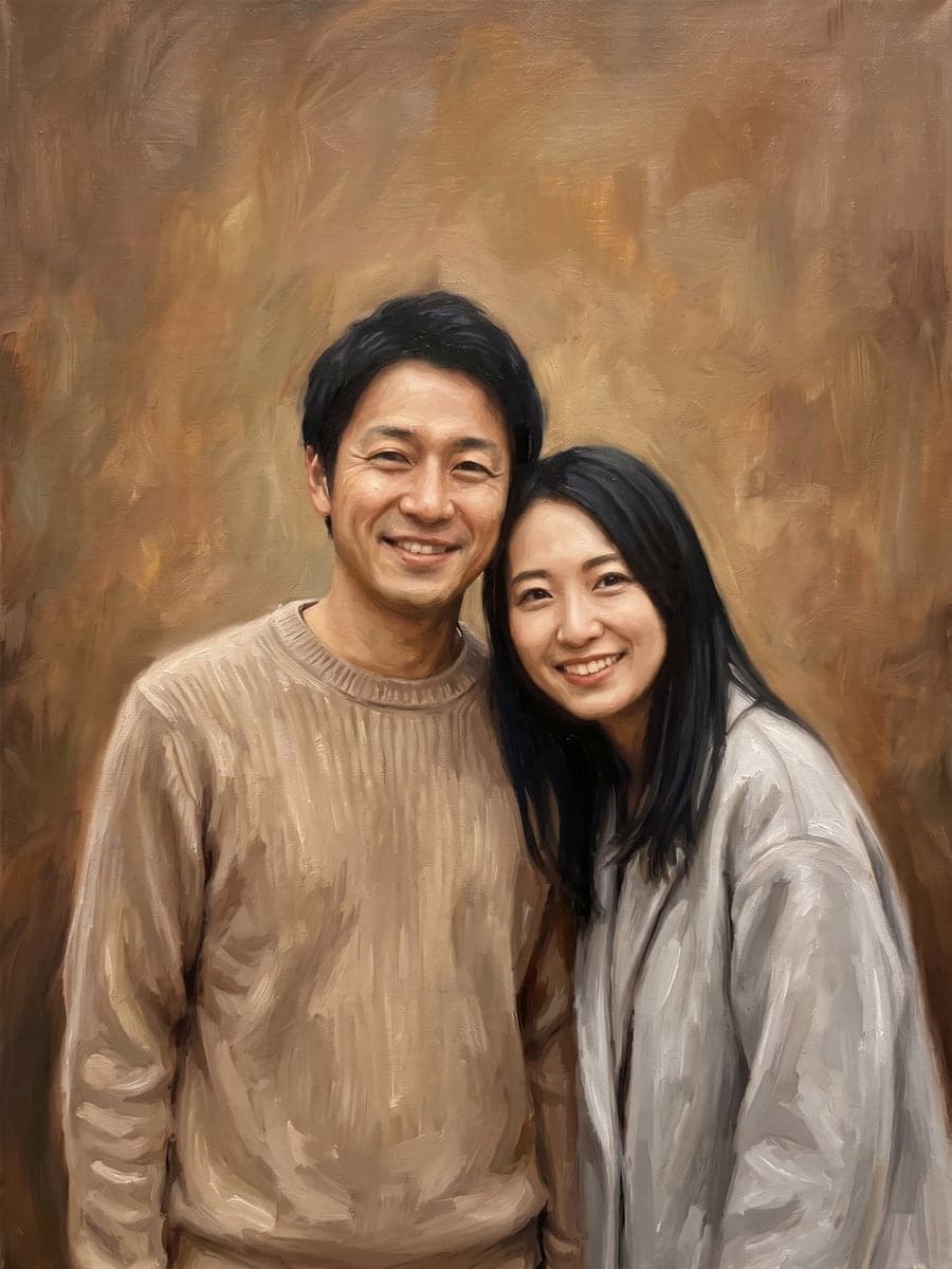 写真を油絵風の肖像画に