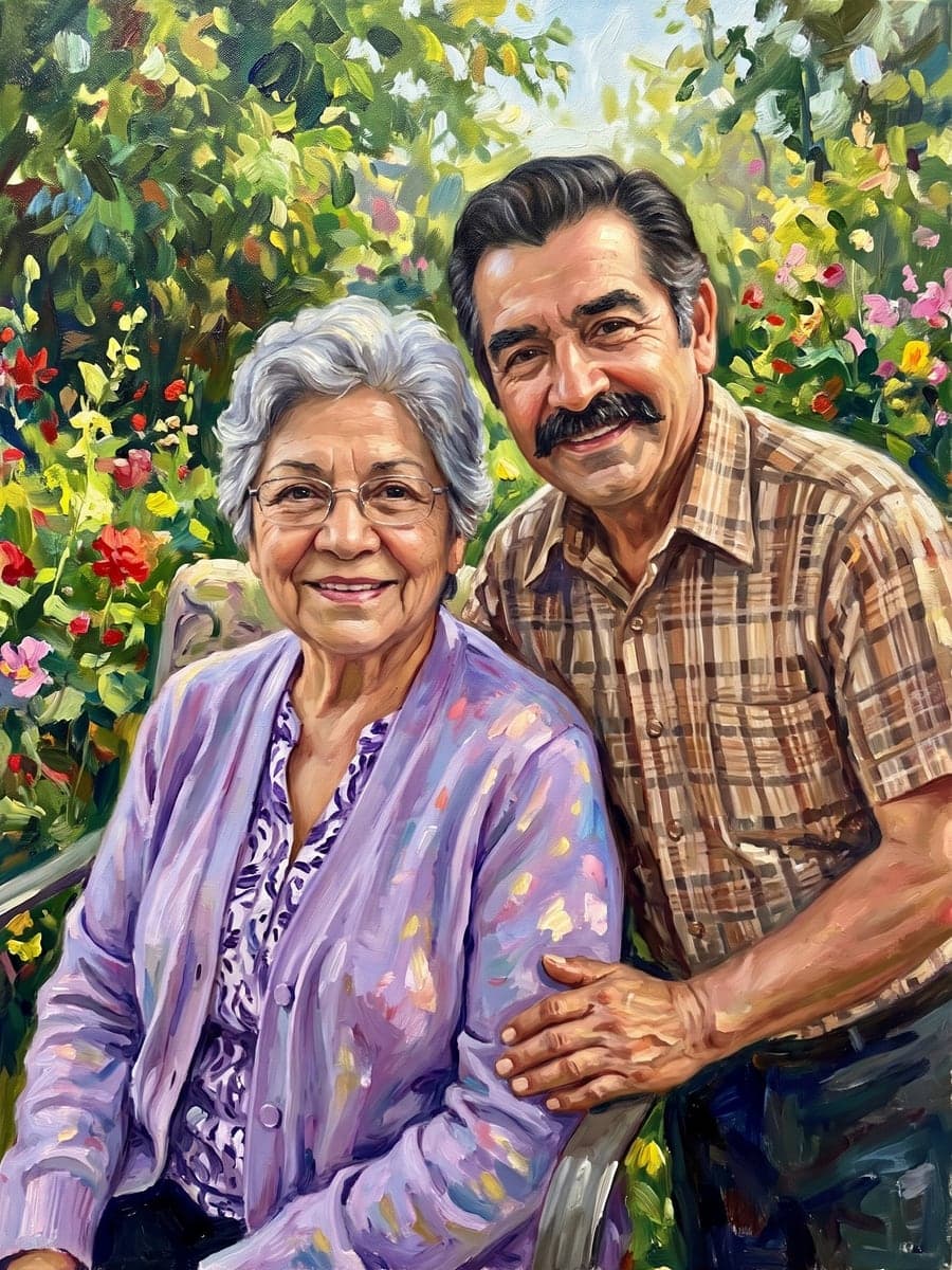 A gentle memorial portrait from an old photo