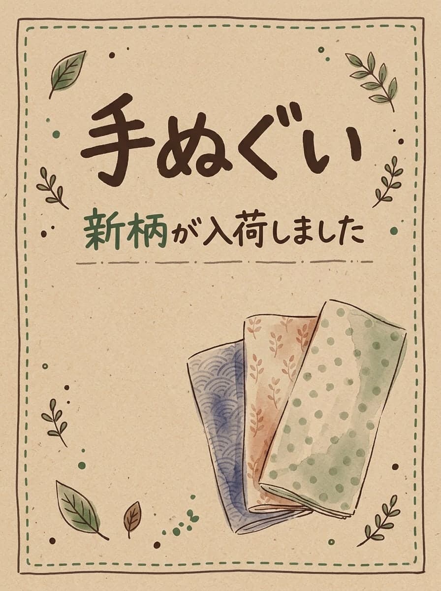 おしゃれクラフト: 「手ぬぐい」 · 「新柄が入荷しました」