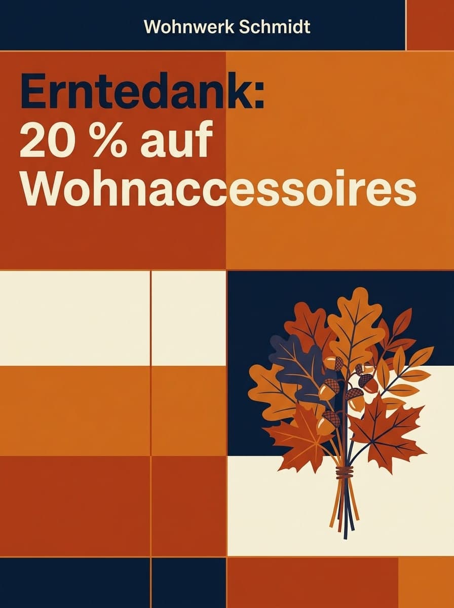 Erntedank-Aktion: „Wohnwerk Schmidt“ · „Erntedank: 20 % auf Wohnaccessoires“