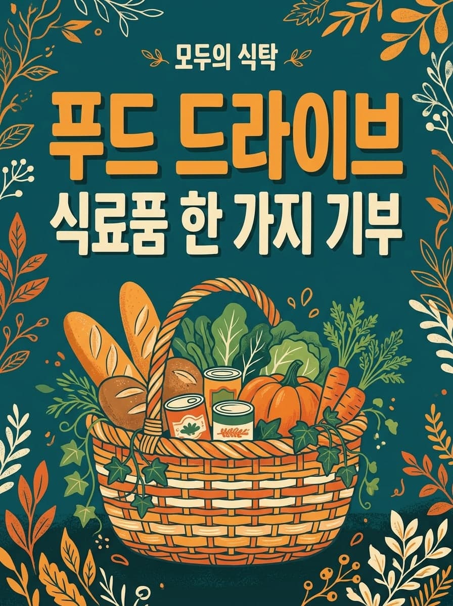 지역 푸드 드라이브: “모두의 식탁” · “푸드 드라이브 식료품 한 가지 기부”