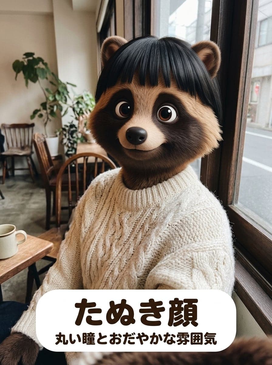 AI診断:タヌキ顔