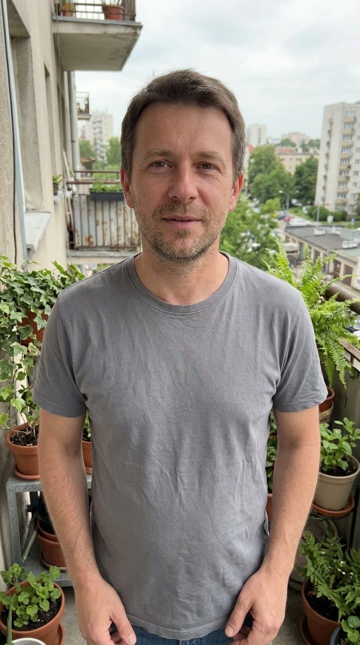 Mark, 40s, balcony