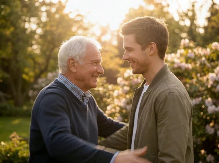 AI Hug Generator · Grandfather and grandson