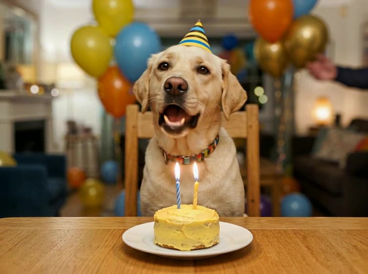 AI Singing Pet · Labrador at a birthday party