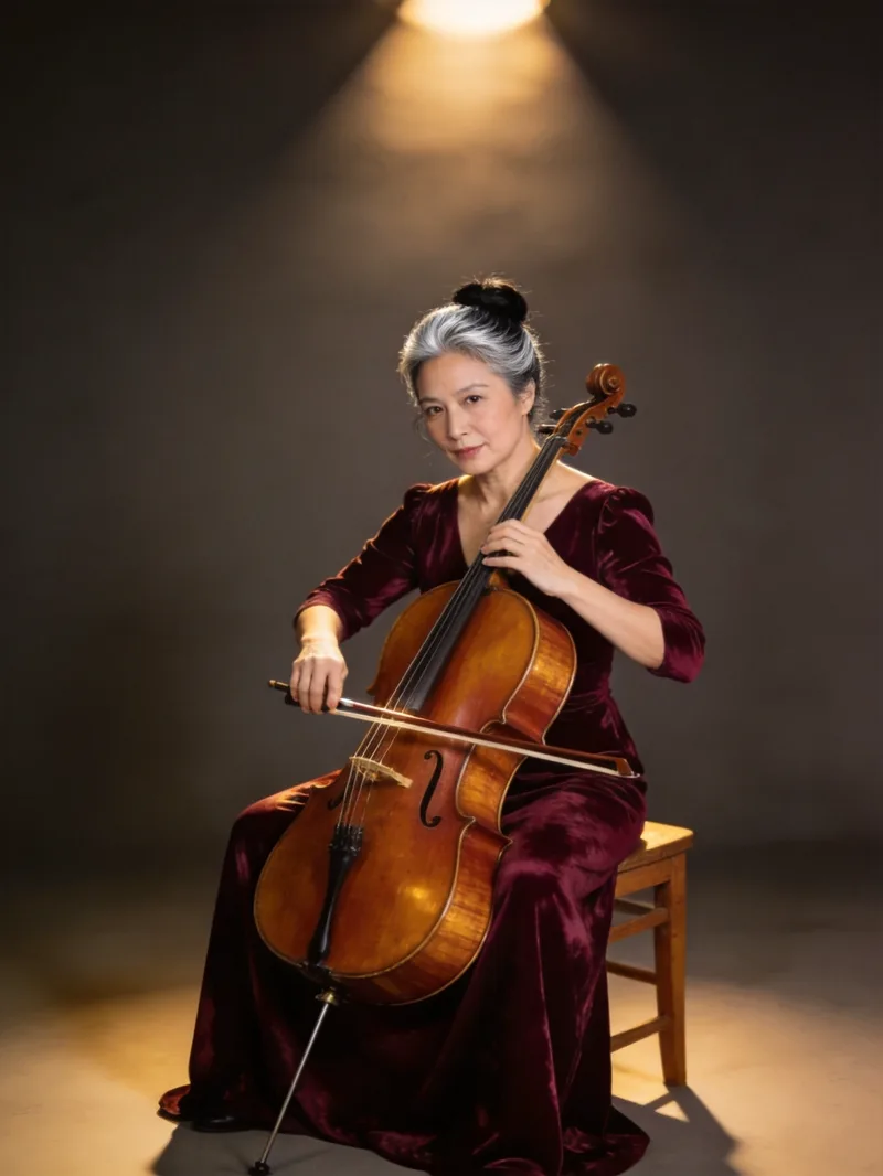 Reference image 1: cellist character still